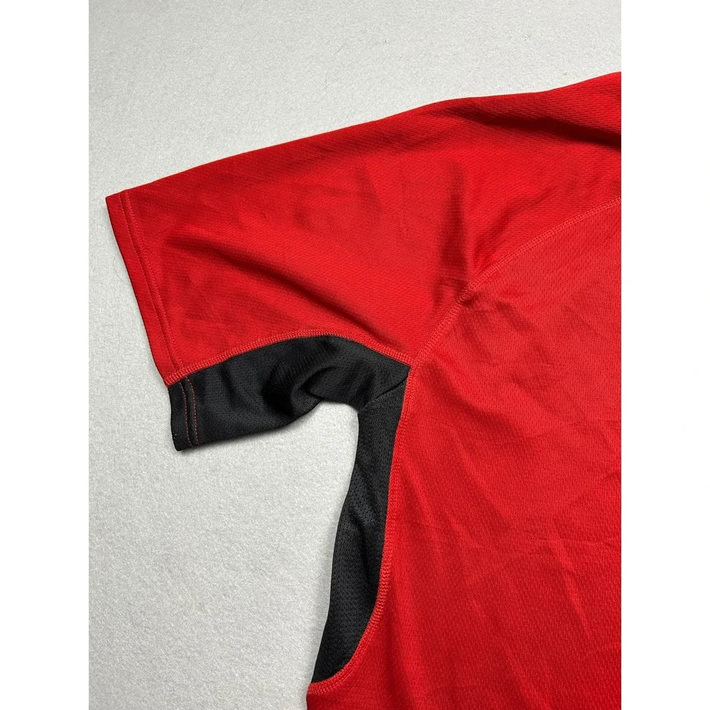 Adidas Training Shirt 100% Polyester Red Black Size Large Mens